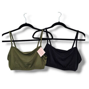 NEW Smart & Sexy‎ Women's Naked Cami Bralette 2 Pack Black Green Size Large/XL